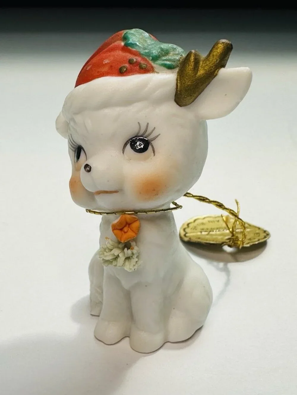 Napcoware Christmas Reindeer Figurine Pet Of The Month December Tag Japan 9879